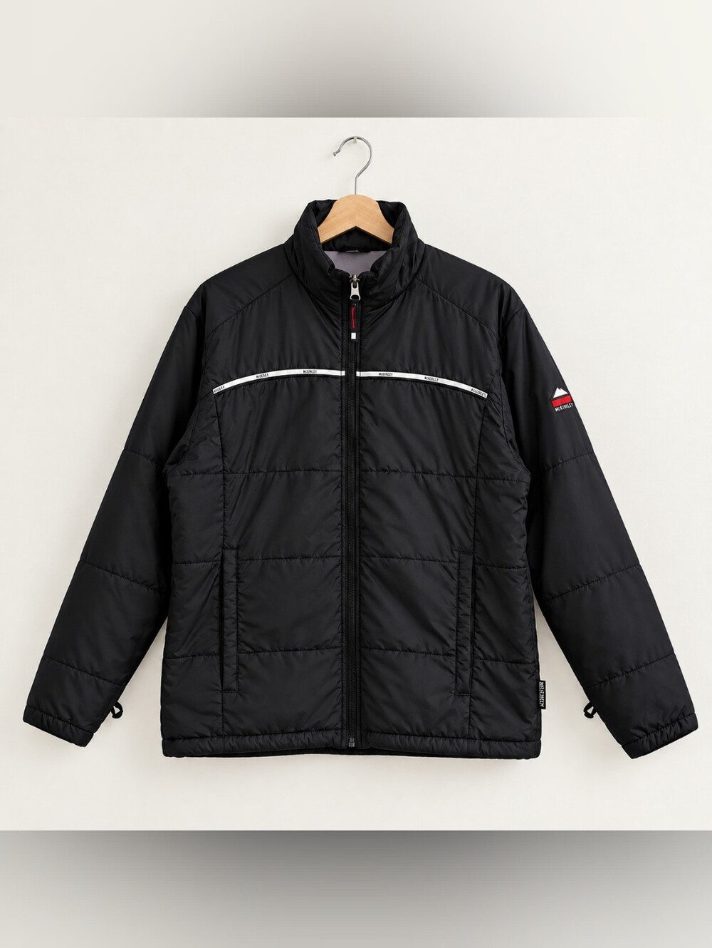 MCKINLEY Black Quilted Puffer Jacket Womens L Insulated Full Zip Outdoor Hiking